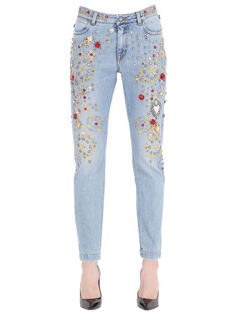 dolce and gabbana embellished jeans